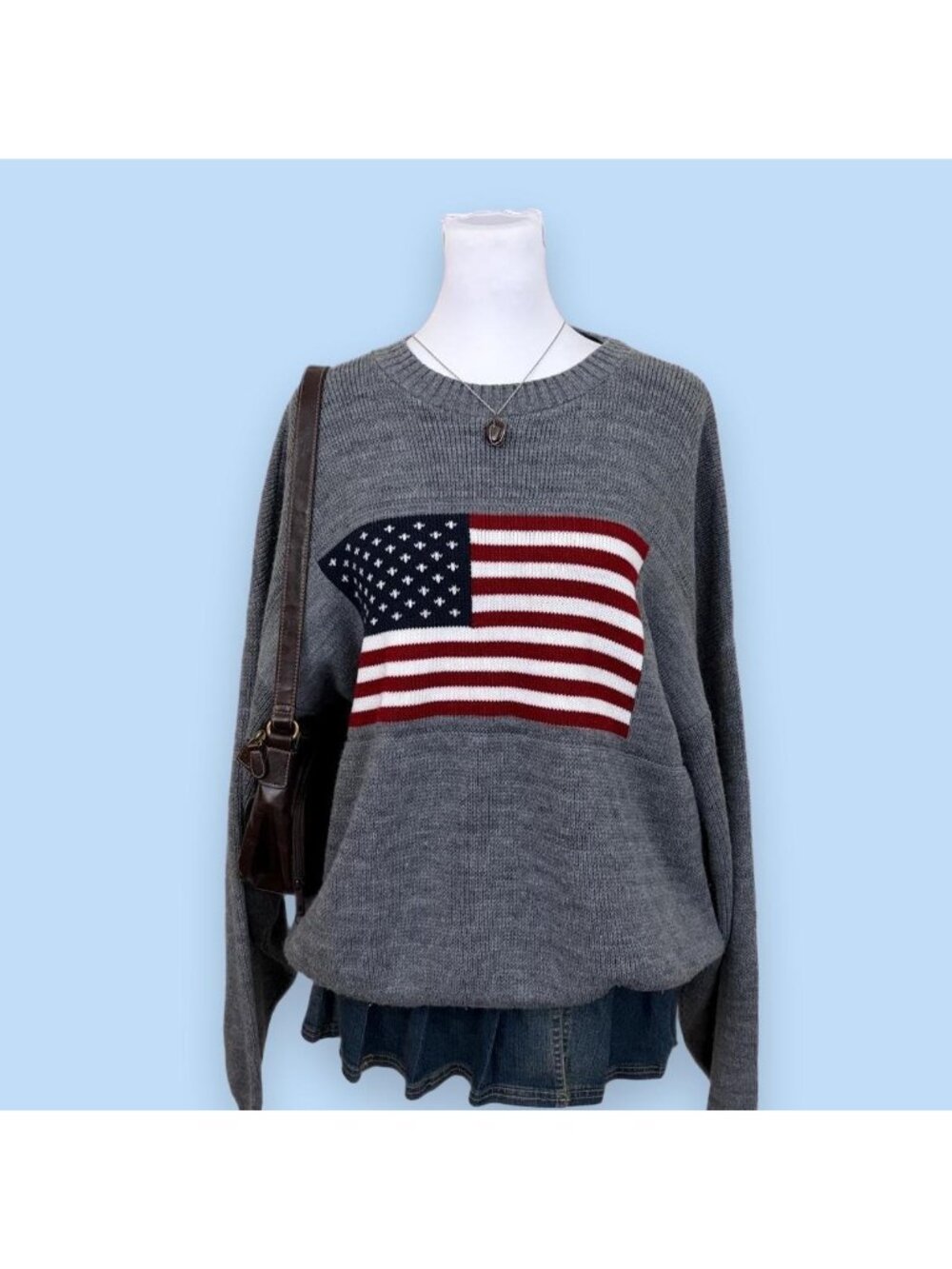 90s american flag sweater
